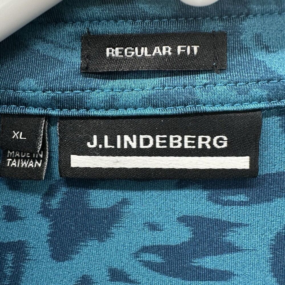 J Lindeberg Golf Polo Shirt Mens XL Nuno Stretch Regular Fit Teal Blue Bunker - Picture 7 of 14